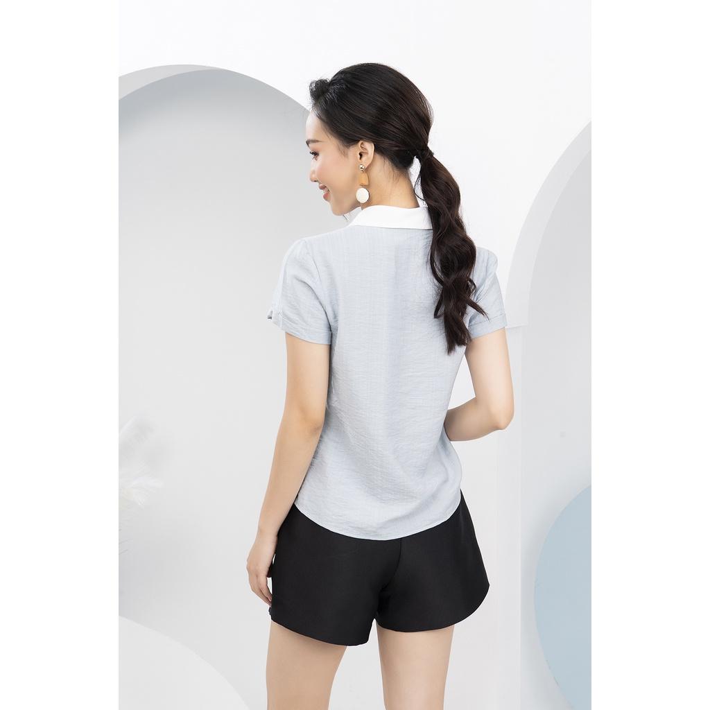 Áo sơ mi nữ công sở LUPERI LFSM1142 thiết kế sang chảnh, chất liệu Đũi Hàn mềm mát