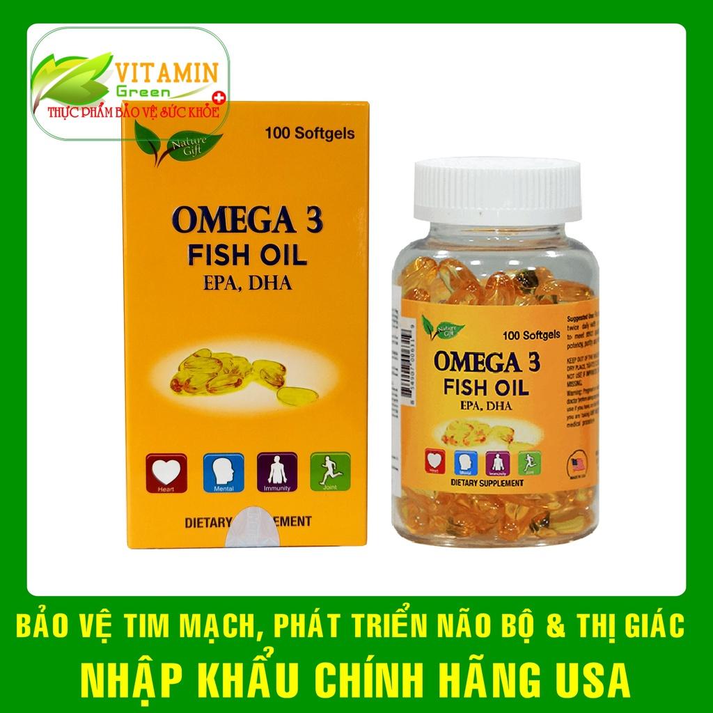 Viên uống dầu cá Omega 3 Fish Oil Nature Gift 100 viên | Nhập khẩu chính hãng Mỹ