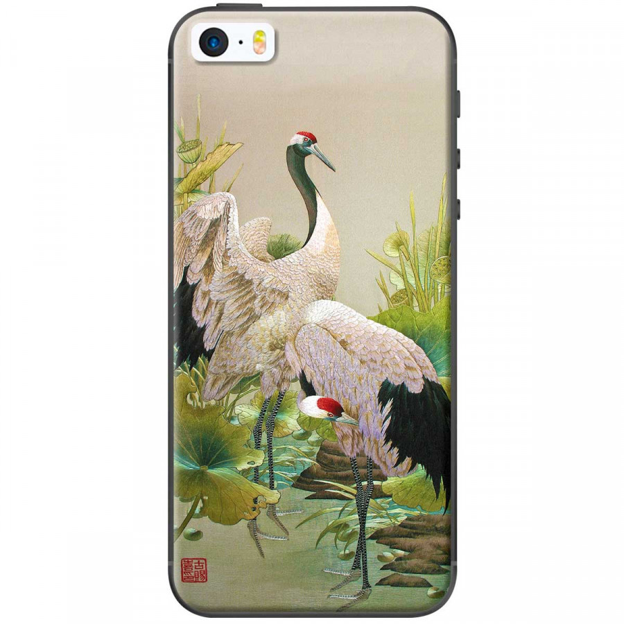 Ốp lưng dành cho điện thoại iPhone 5, iPhone 5S  Mẫu  Chim hạc