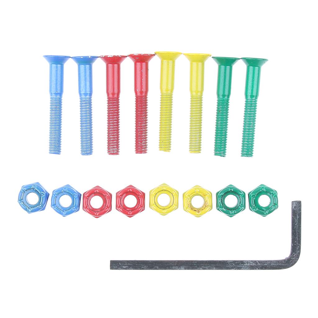 8pcs Replacement Skateboard Truck Hardware Set Longboard Screws Bolts Nuts