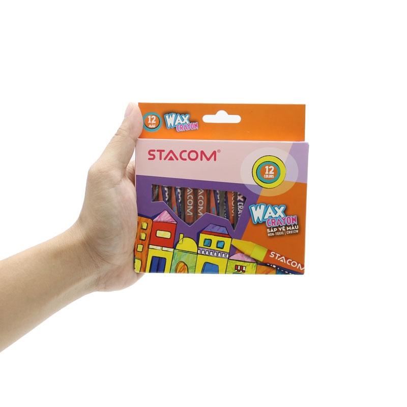 Hình ảnh Hộp 12 Bút Sáp Màu Wax Crayon - Stacom CR012W