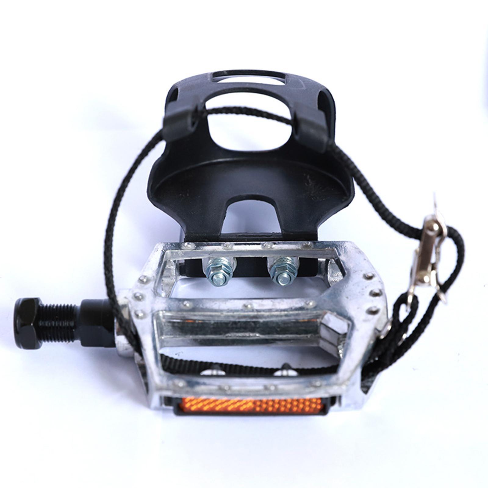 Exercise Bike Pedal with Straps and Toe Clips Platform Pedal 9/16'' or 1/2''