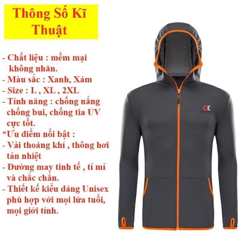 Áo Chống Nắng Nam , Áo Chống Nắng Toàn Thân Chống Tia UV Chuyên Đi Câu Cá