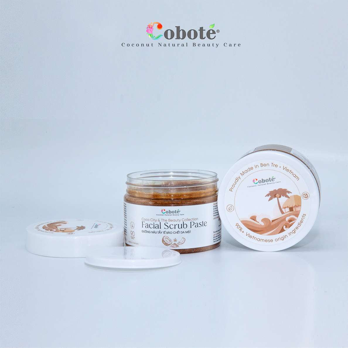 Coboté - Đường Nâu Tẩy Tế Bào Chết, Chăm Sóc Da Mặt, Sáng Da, Săn Chắc, Khỏe Tự Nhiên 160g