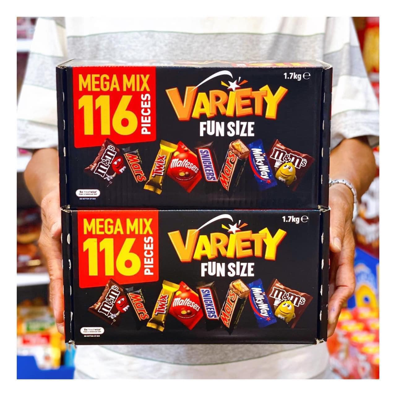 Socola thanh Mix đủ 6 vị Mars Variety - Úc- 116 thanh (1.7Kg)