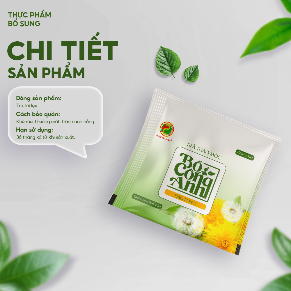 Trà Thảo Mộc Bồ Công Anh - Bảo Long - Hàng  Chính Hãng