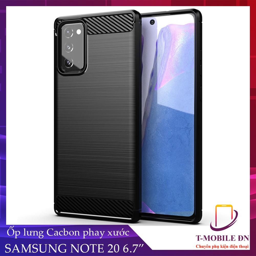Ốp lưng cho Samsung Note 20 Ultra dẻo Cacbon phay xước chống sốc chống vân tay