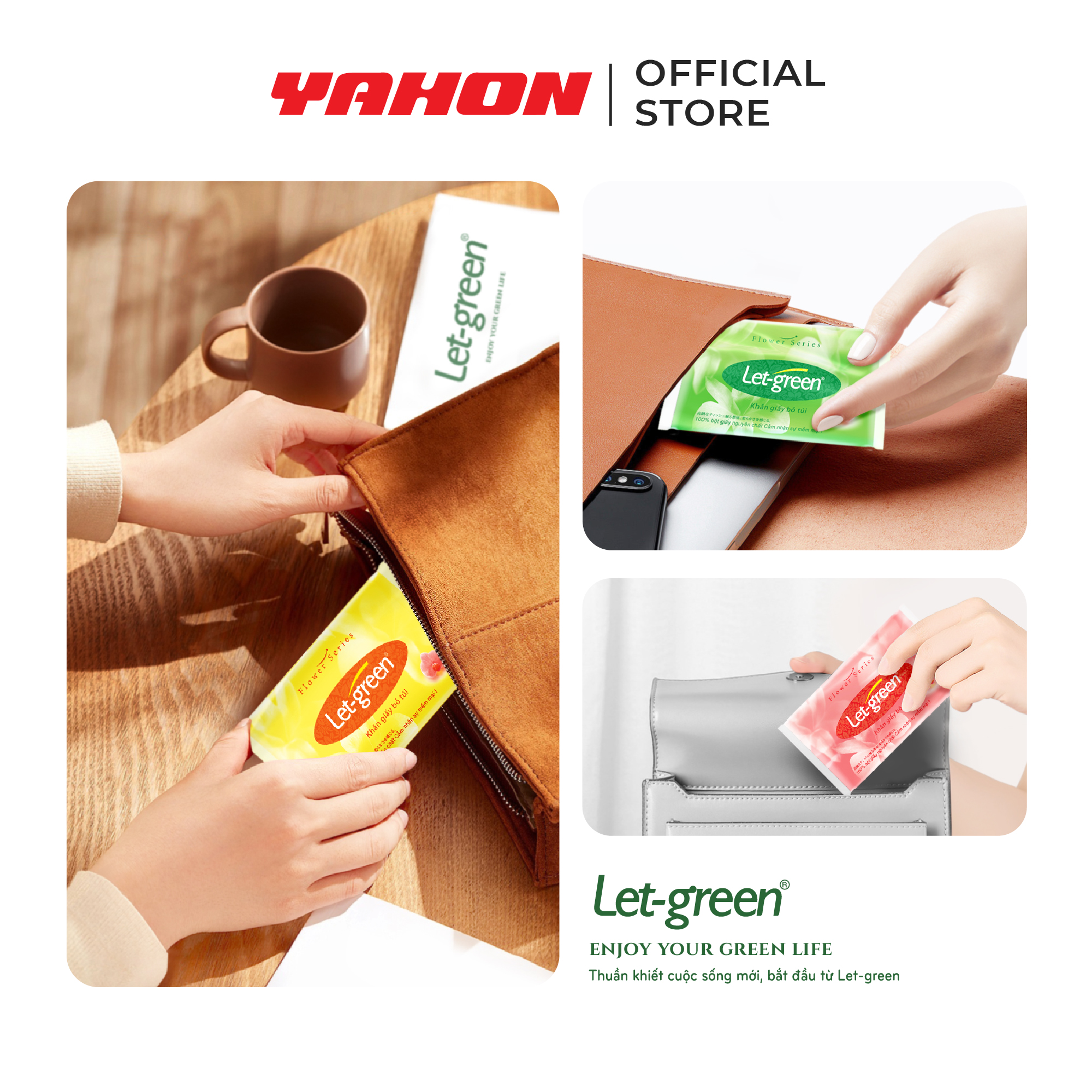 Combo 54 Gói Khăn Giấy Bỏ Túi LET-GRREN, 10 Tờ/Gói
