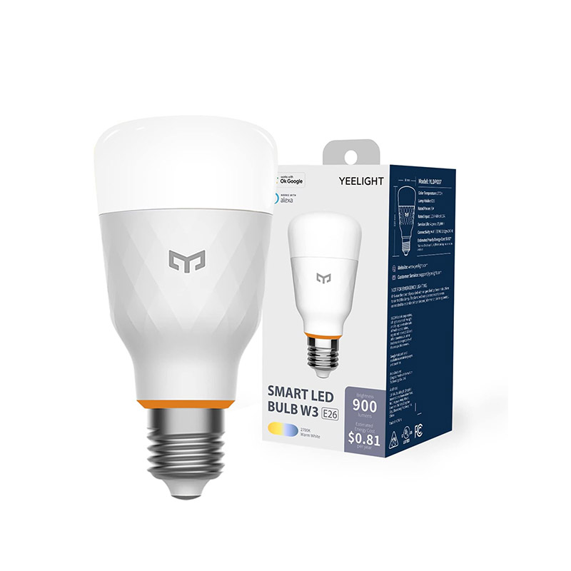 Đèn Yeelight W3 Tunable Warm White Smart LED Bulb 2700K E27, kết nối Wifi, dimmable