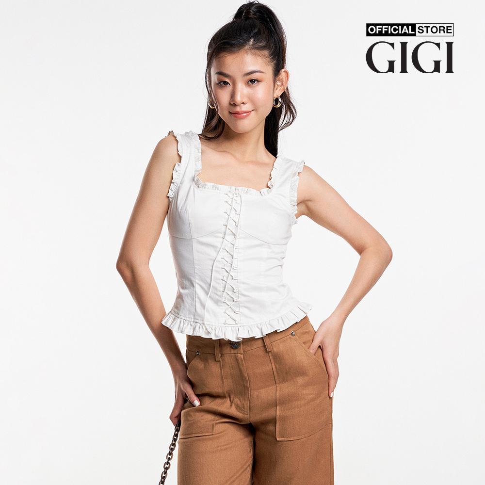 GIGI - Áo sát nách nữ cổ vuông phối dây rút thời trang G1206T231274