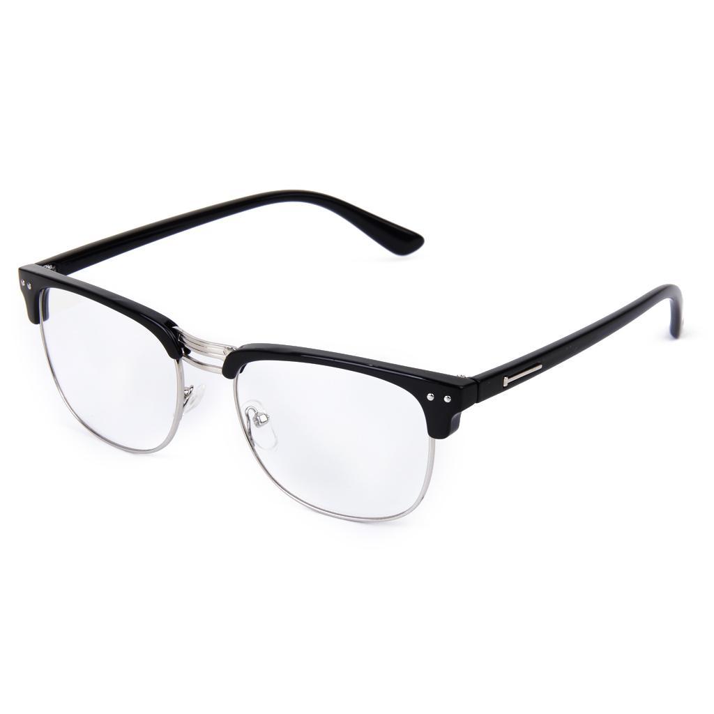 Unisex Retro Vintage Style Eyewear Plain Glasses Eyewear Black Frame