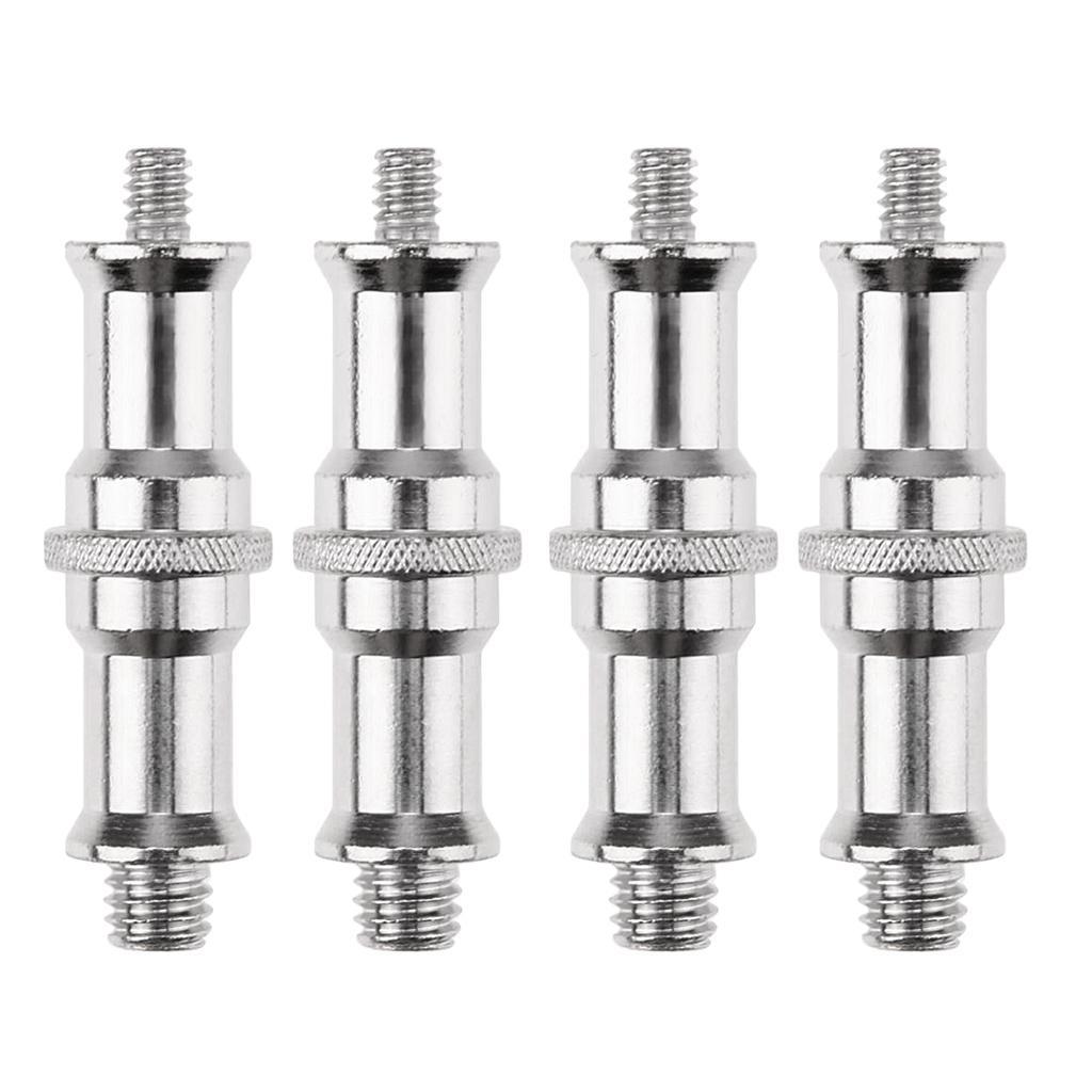4 Pieces 1/4" to 3/8" Stud Male Screw Tripod Adapter for Flash Light Stand