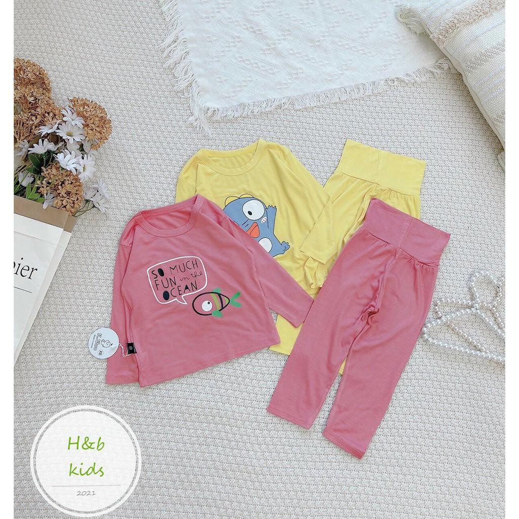 Hàng hót " Bộ thun lạnh in hoạ tiết thú cưng cho bé" Mã A042