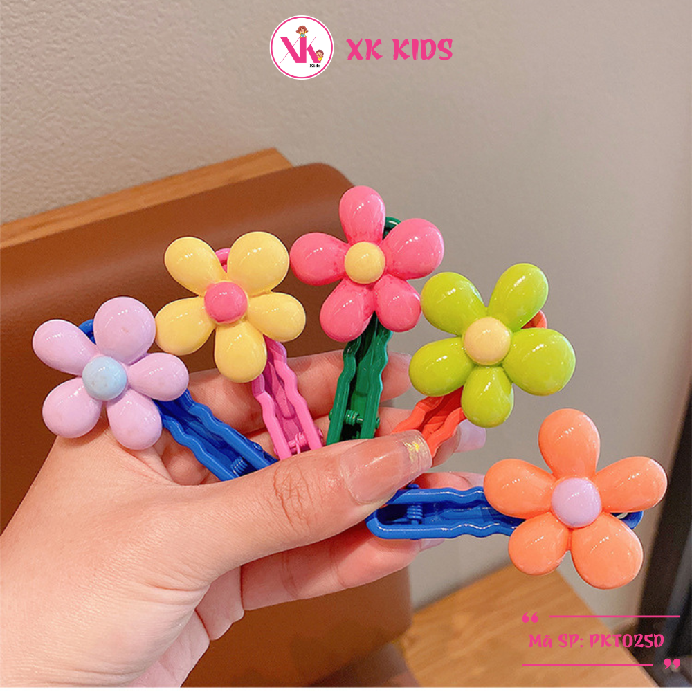 Set 2 kẹp tóc bé gái hình hoa nổi bật XK KIDS PKT025D