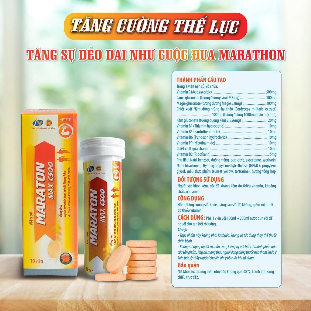 Viên sủi bảo vệ sức khỏe, tăng sức đề kháng MARATON MAX C500 - 10 viên
