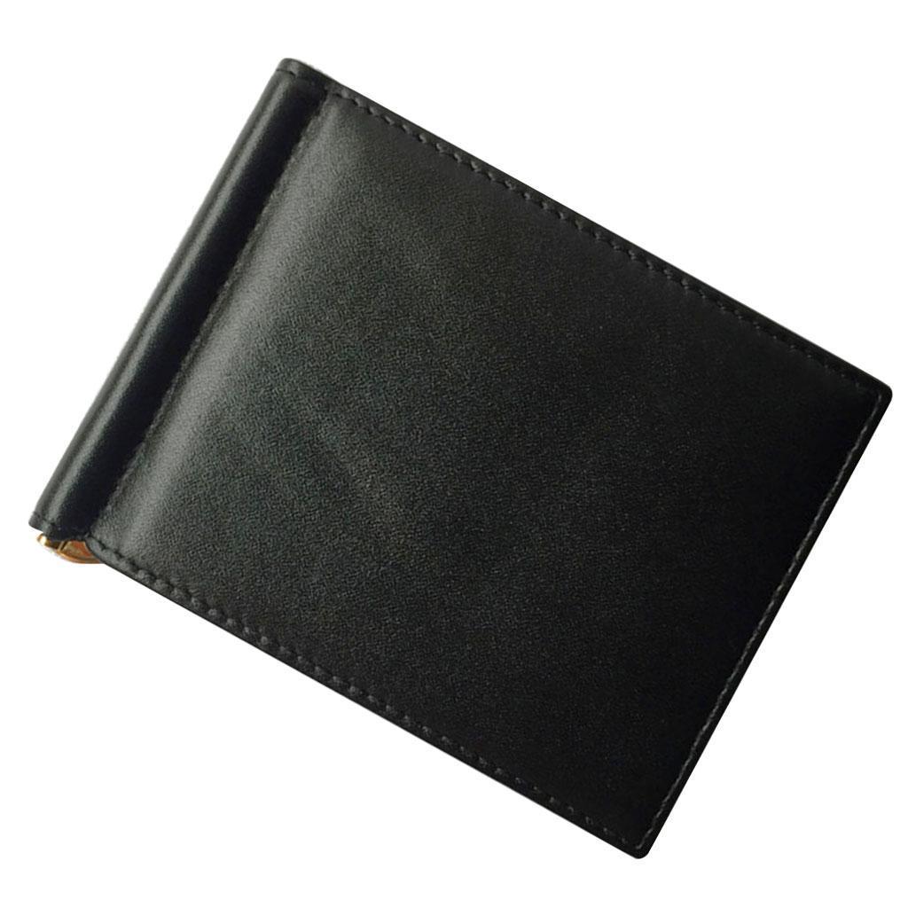 Simple Metal Money Clip Wallets Men Slim RFID Blocking Card Holder Minimalist Bifold
