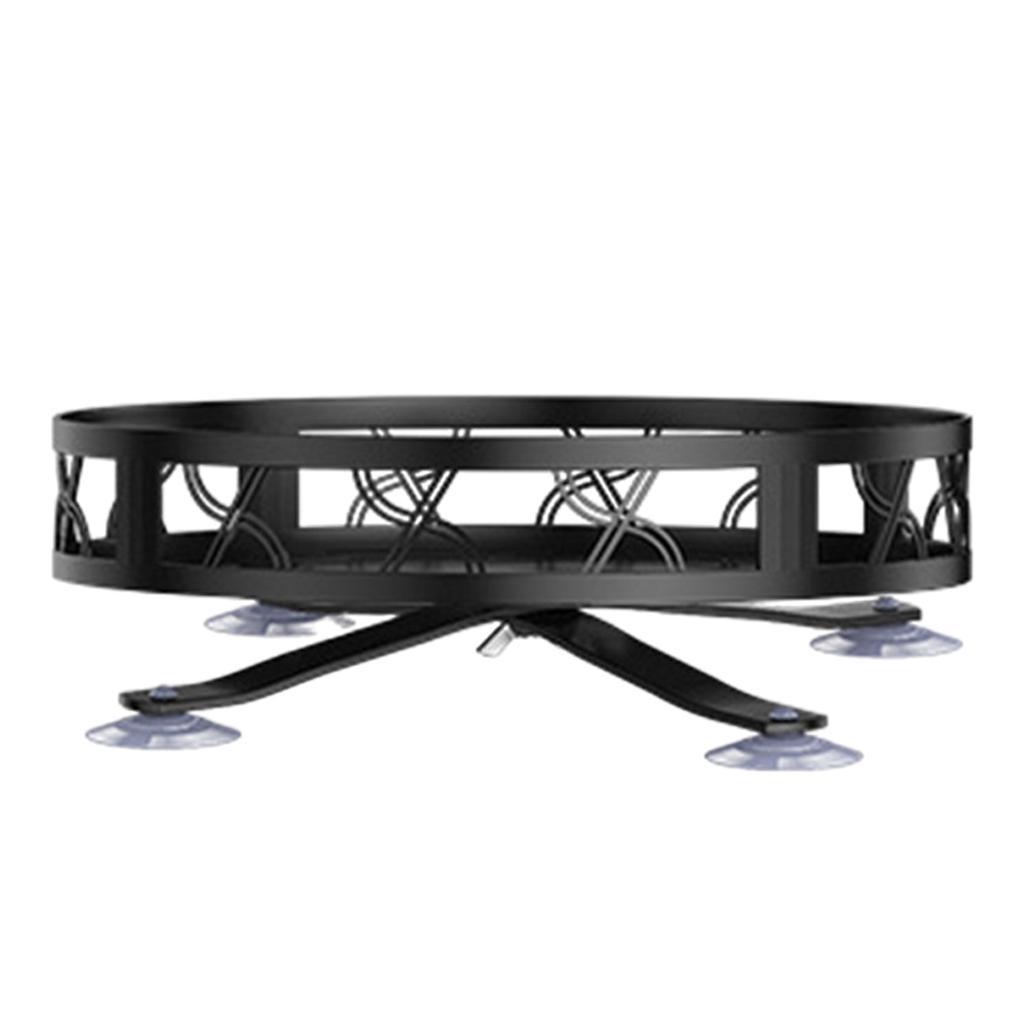 Turntable Spice Rack 9 inch Black Kitchen Spice Organizer for Cooking Jars