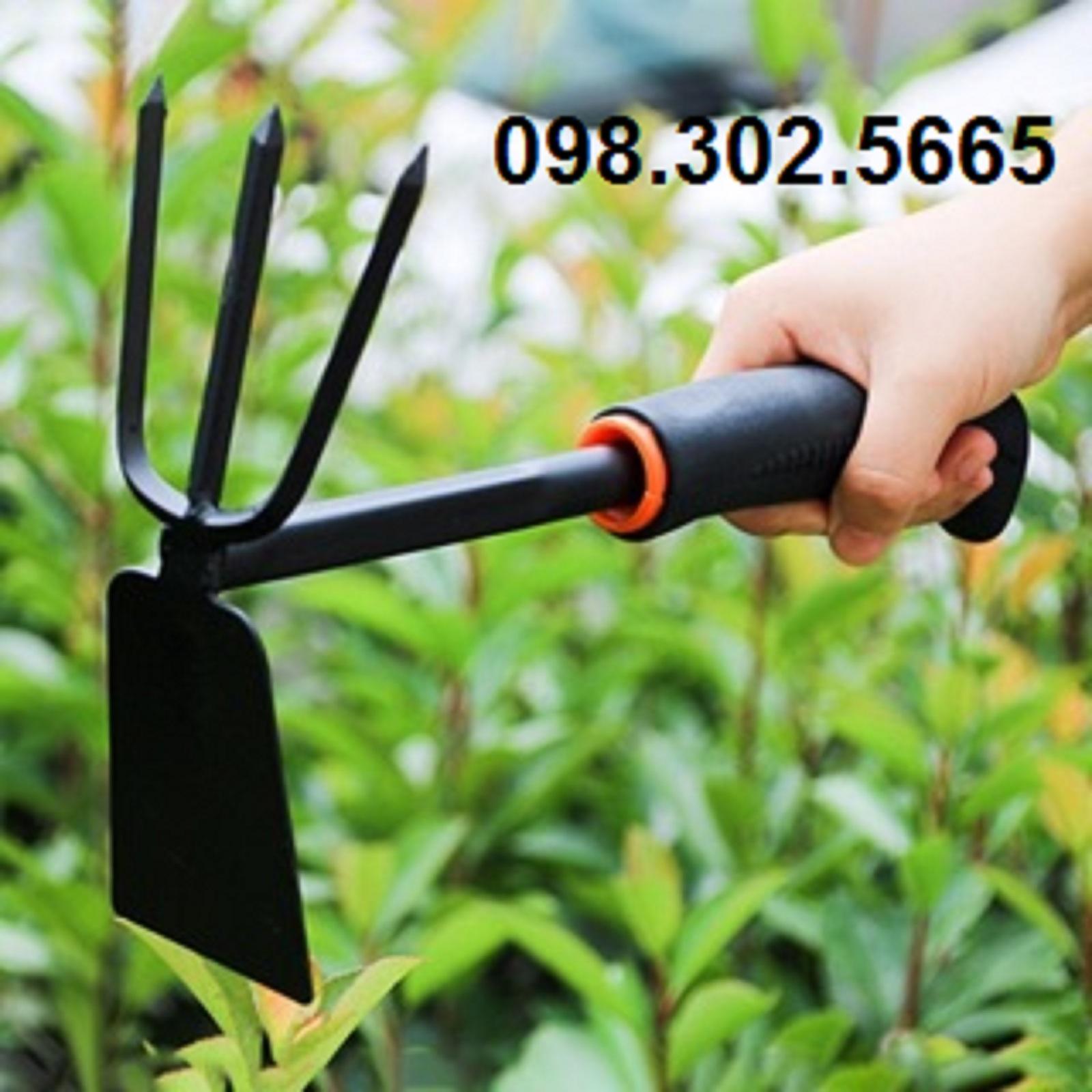 Dụng cụ làm vườn cuốc, cào 2 trong 1 dài 30cm tiện dụng