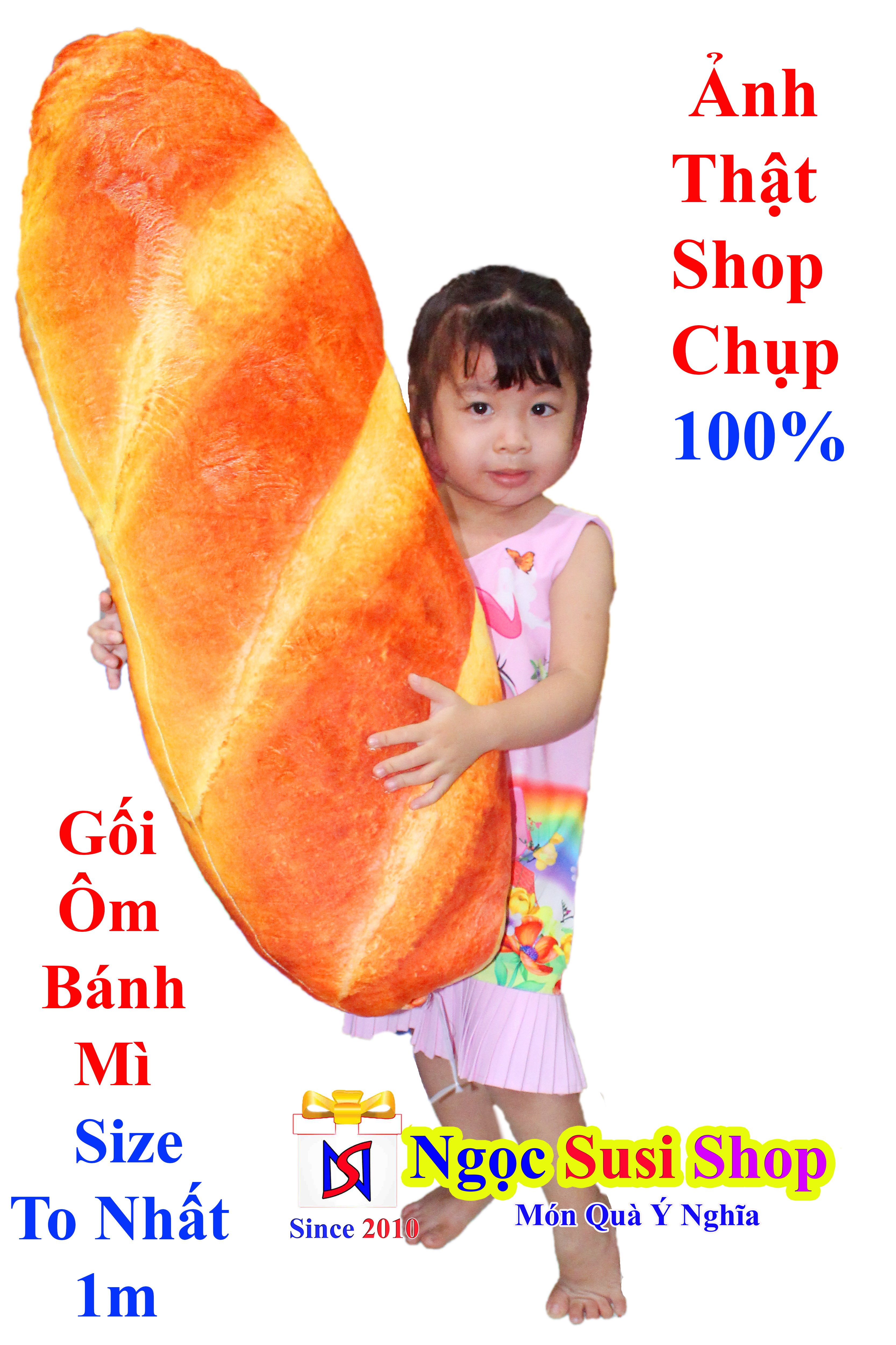 GỐI ÔM BÁNH MÌ 3D SIZE KHỔNG LỒ 1M SIÊU MỊN