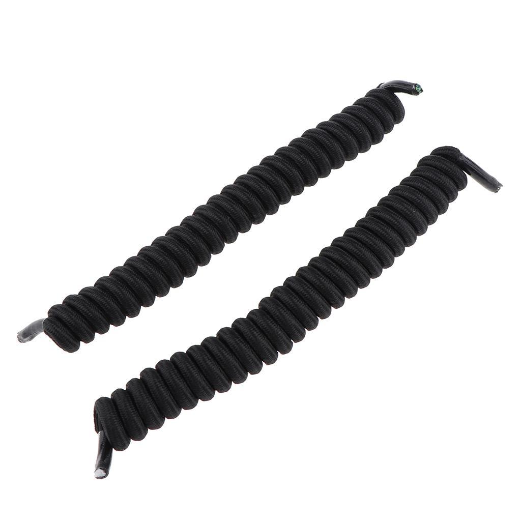 3xElastic No Tie Shoe Laces Curly Shoelaces for Adult & Kids Trainers Black