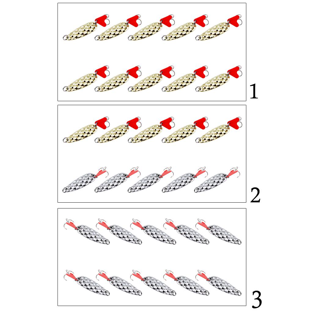 10pcs Fishing Spinner Baits Sequins Fishing Baits Replacement Gold
