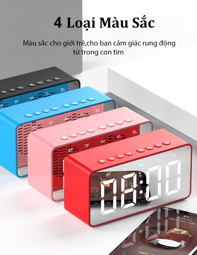 Loa Bluetooth Mini Kiêm Đồng Hồ 2 Trong 1 AEC BT 506 BT-506 Giao Màu Ngẫu Nhiên