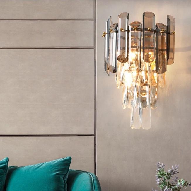 Đèn tường pha lê cao cấp trang trí nội thất hiện đại, sang trọng - kèm bóng LED chuyên dụng.
