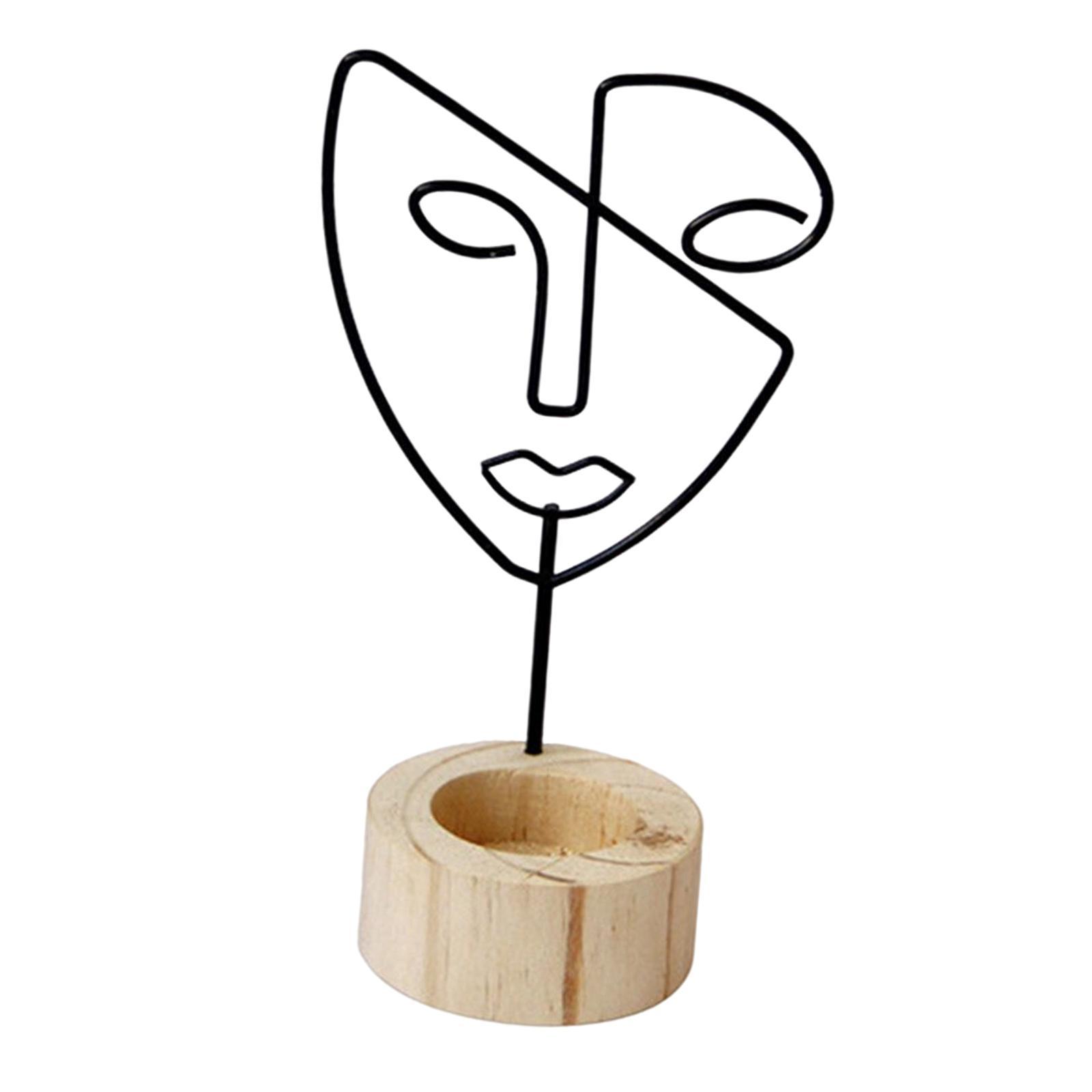 Candlestick Holders Abstract Face Statue Figurines Tealight Candleholder