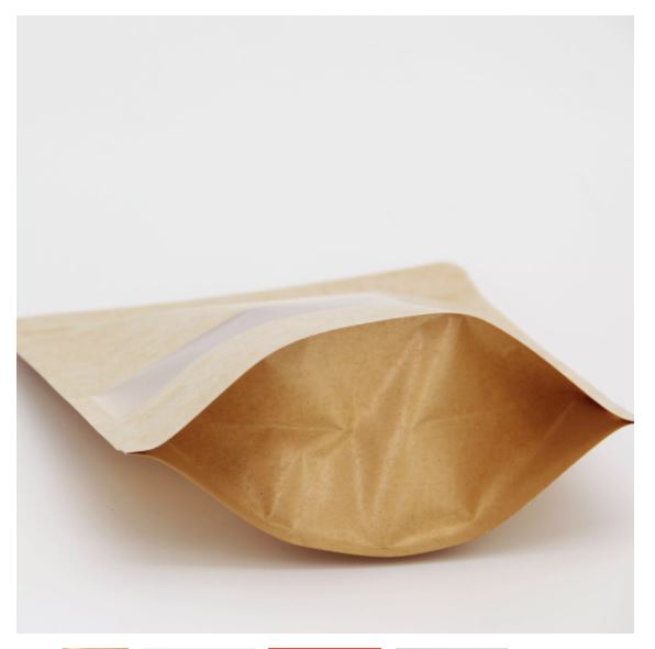 combo 50 túi zip kraft 18x26 cửa sổ tràn viền màu vàng/nâu chống thấm nước-Hàng nhập