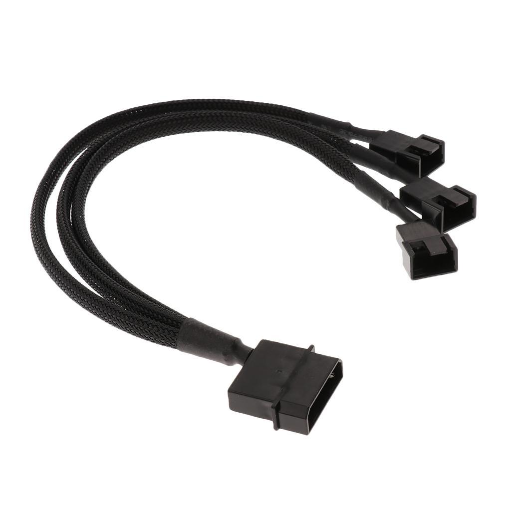 2-5pack 3Way 3/4 Pin Y Splitter Adapter Cable for CPU PC Case PWM Fan 270mm