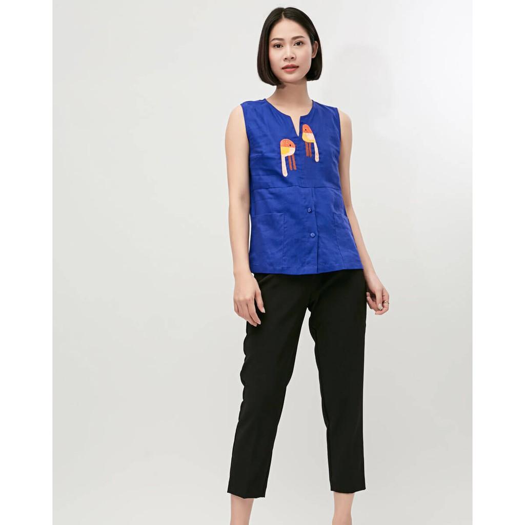 Áo Kiểu Linen Xanh Nữ F2