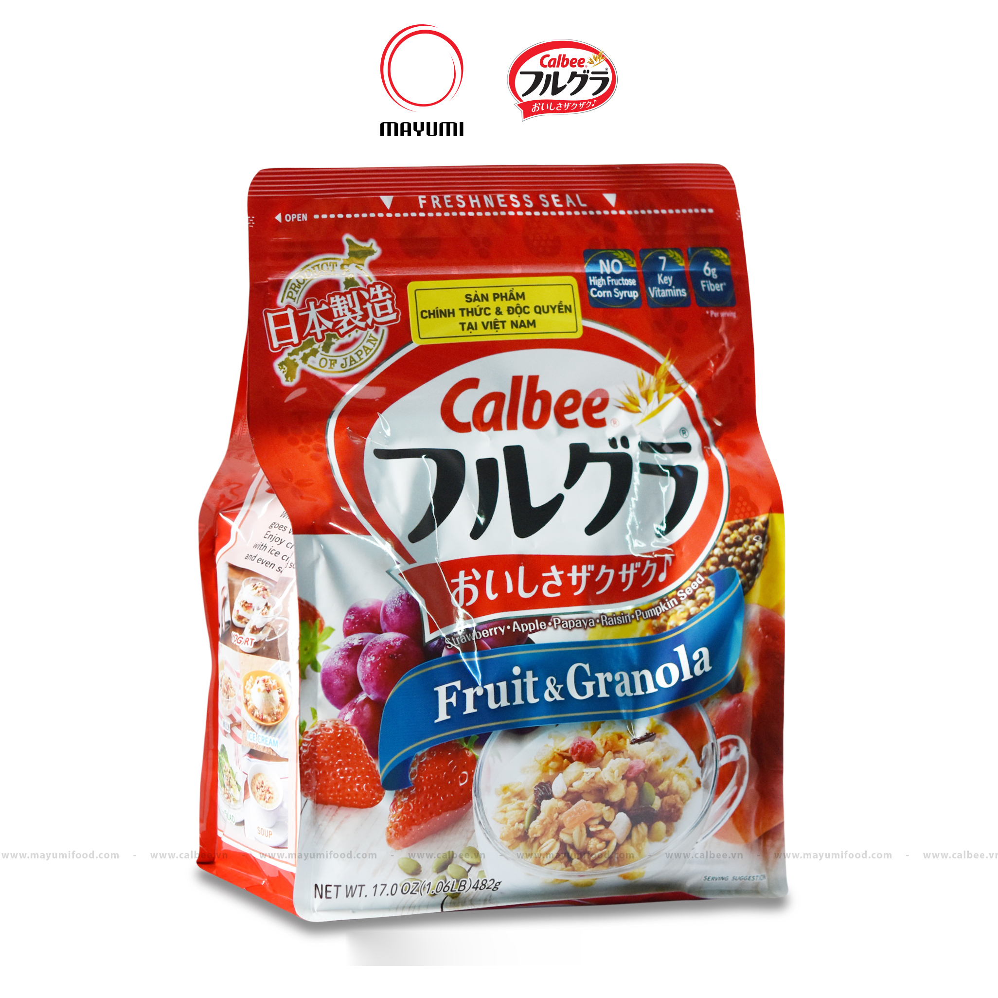 [date 012/2024] Ngũ cốc trái cây Calbee 482gram Nhật Bản