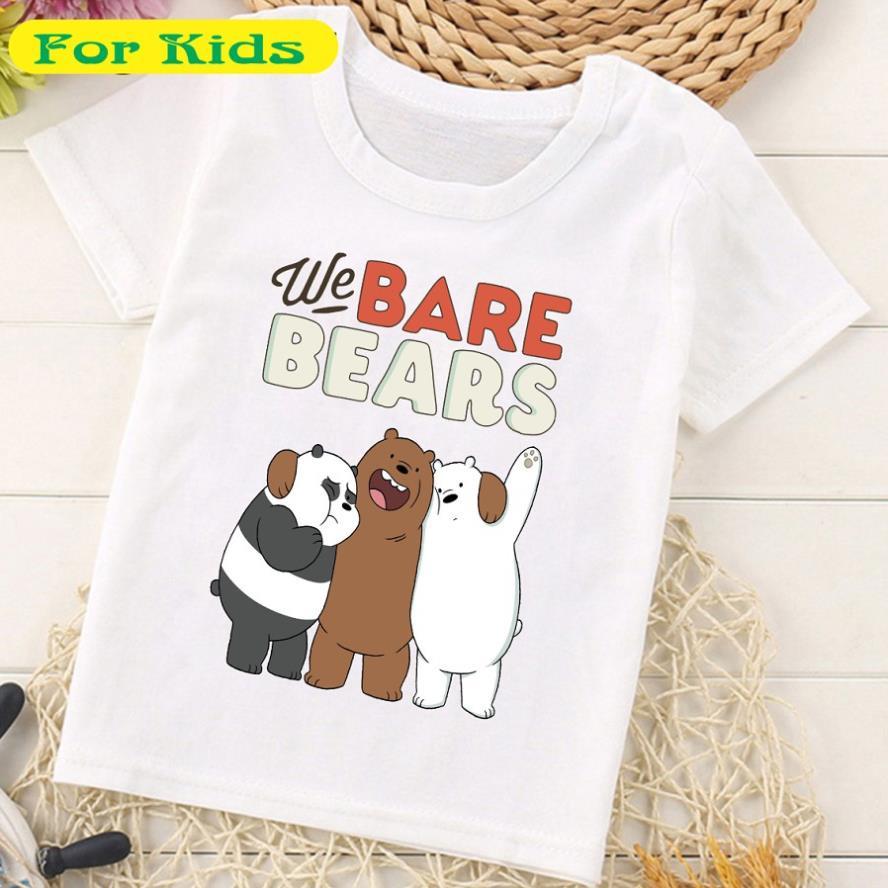 Áo Thun in hình WE BARE BEARS Cho Bé Trai Bé Gái