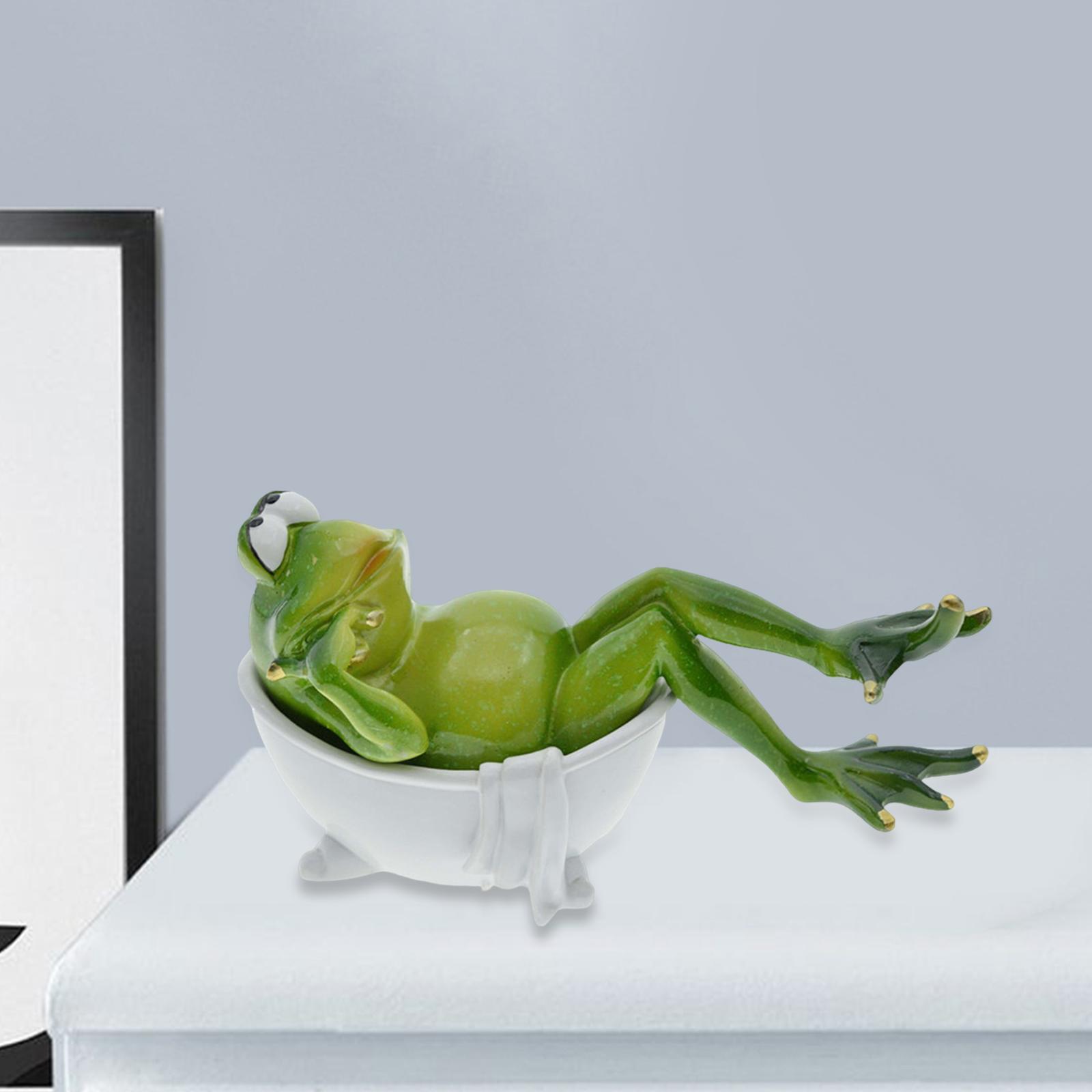 Frog Statue Resin Sculpture Figurine Indoor Home Decorative
