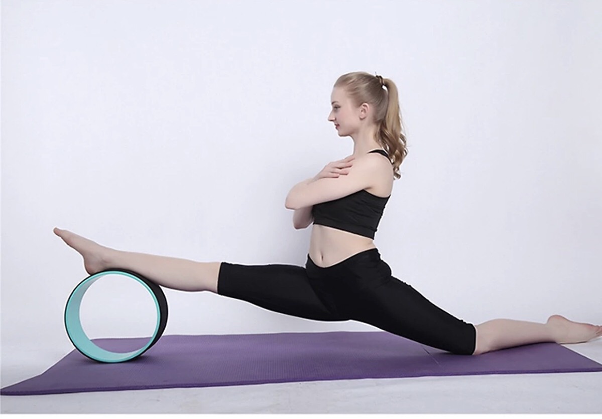 Vòng Tập Yoga PU Có In Hoa Văn ấn-tập  YOGA, Khung Nhựa ABS Bọc PU Cao Cấp, Chịu Lực Tốt, Kích Thước 33x13cm