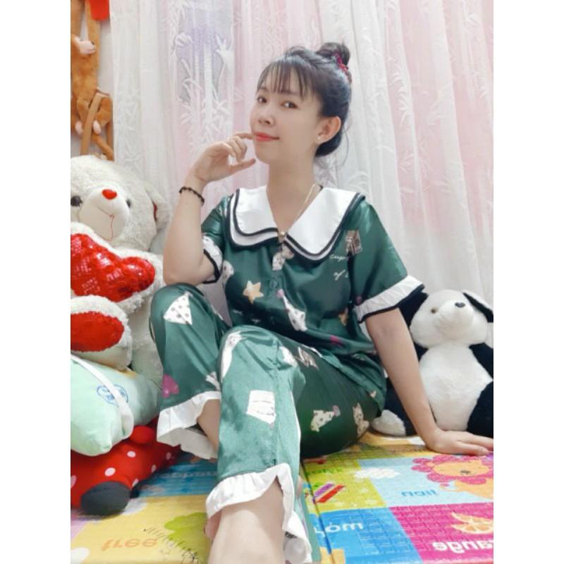 Bộ Tiểu Thư Satin đẹp mê li,hàng chuẩn shop