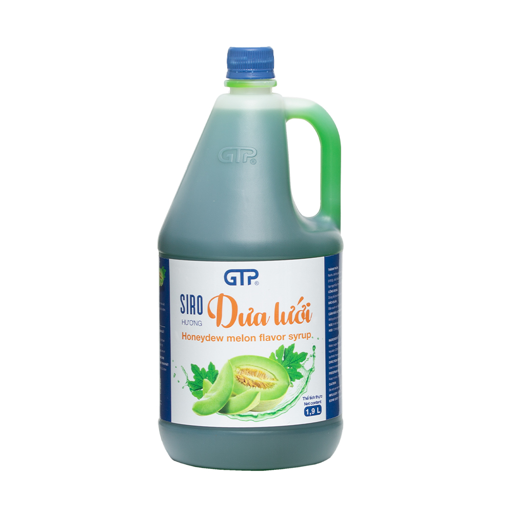 Siro dưa lưới GTP (1.9L/chai) - Chuyên dùng với nhiều đồ uống: Trà sữa, Trà trái cây, Cocktail, Mocktail…