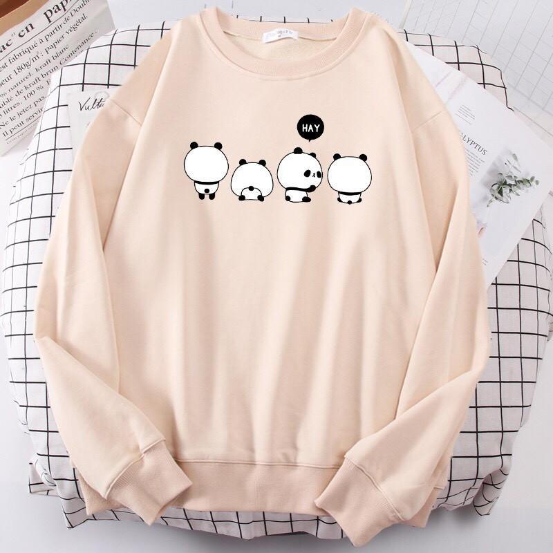 ÁO SWEATER IN 4 CON GẤU TRÚC
