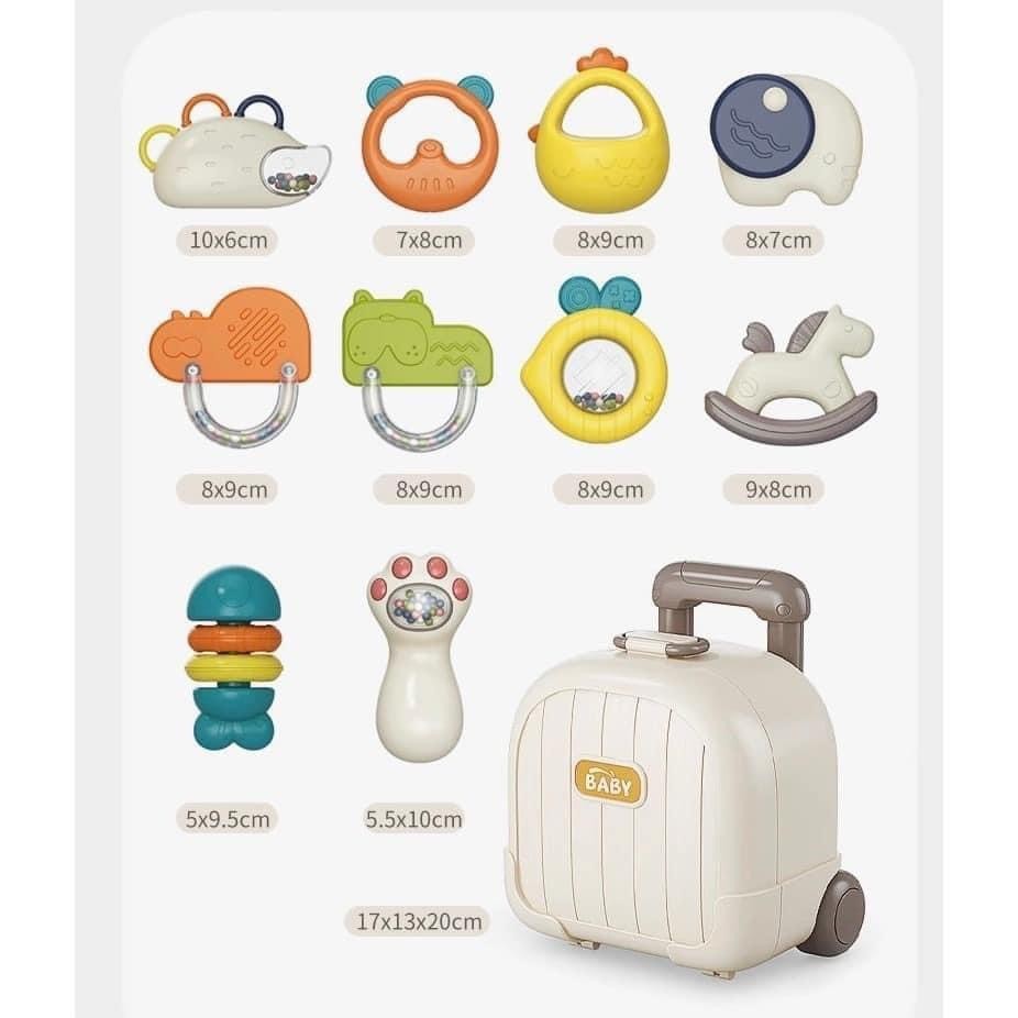 Set 10 Đồ Chơi Xúc Xắc, Gặm Nướu Cho Bé -Dumoon 10 Chi Tiết An Toàn Tiện Dụng