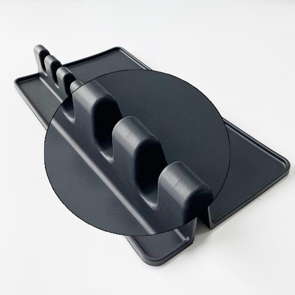 Silicone Spoon Rest Pad Heat Resistant Kitchen Spatula Utensil Rest