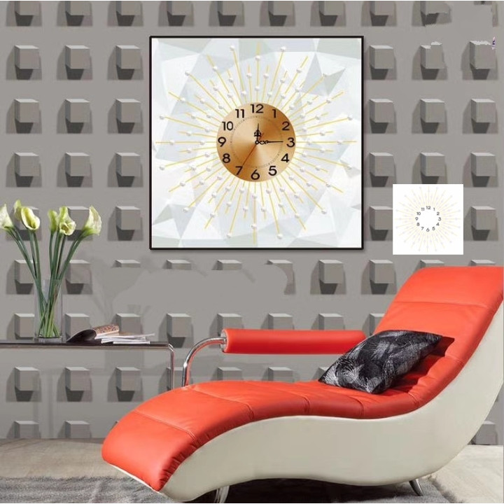 TRANH ĐÍNH ĐÁ ĐỒNG HỒ 60x60cm - TỰ ĐÍNH