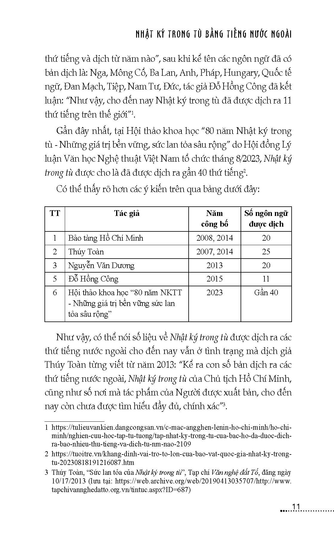 Nhật Ký Trong Tù Bằng Tiếng Nước Ngoài