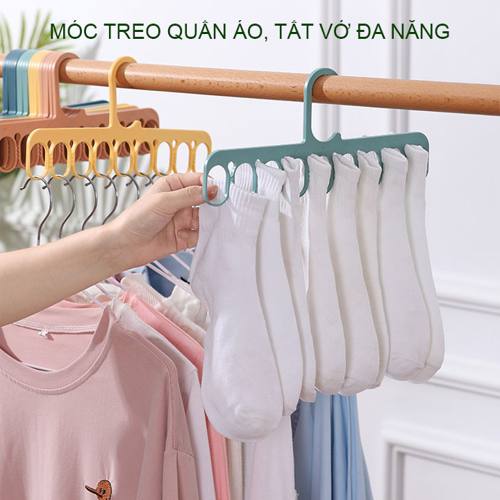 Combo 5 móc treo quần áo, vớ tất, đồ lót đa năng, bằng nhựa PP