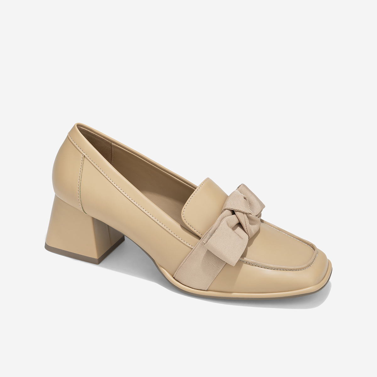 Vascara Giày Bít Loafer Gót Trụ Nhấn Nơ Trang Trí - BMN 0693