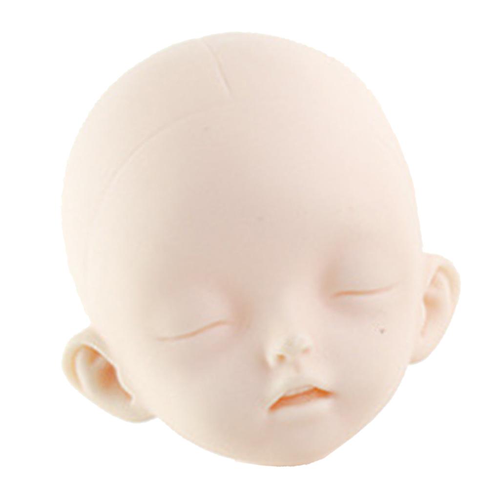 1/6 Joint Dolls Head Mold DIY Dolls Accessory White Skin