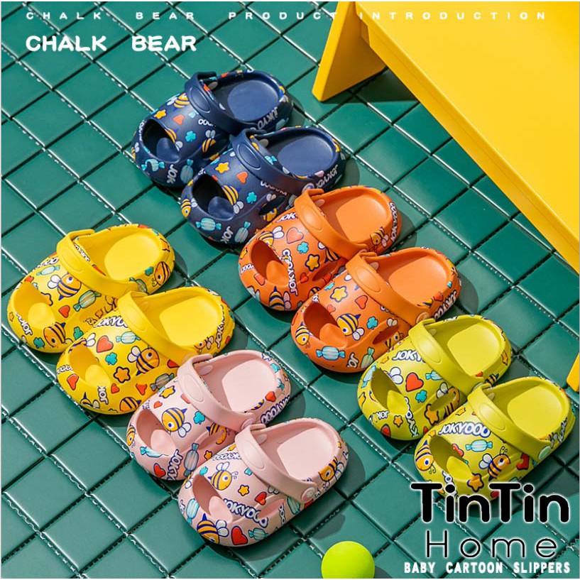 DÉP SỤC CHO BÉ TRAI, BÉ GÁI HOẠT HÌNH HỞ MŨI SIÊU ĐẸP CHALK BEAR JOKYOO, SANDAL TRẺ EM MÙA HÈ DTE09