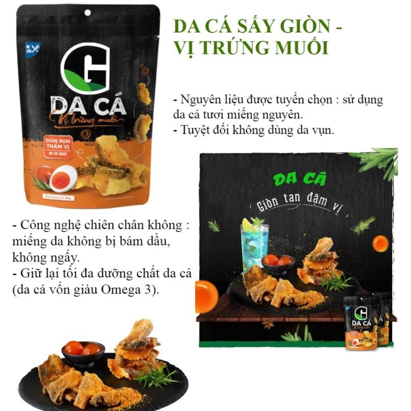 Da cá sấy giòn G Kitchen gói 25g vị trứng muối/ trứng muối cay