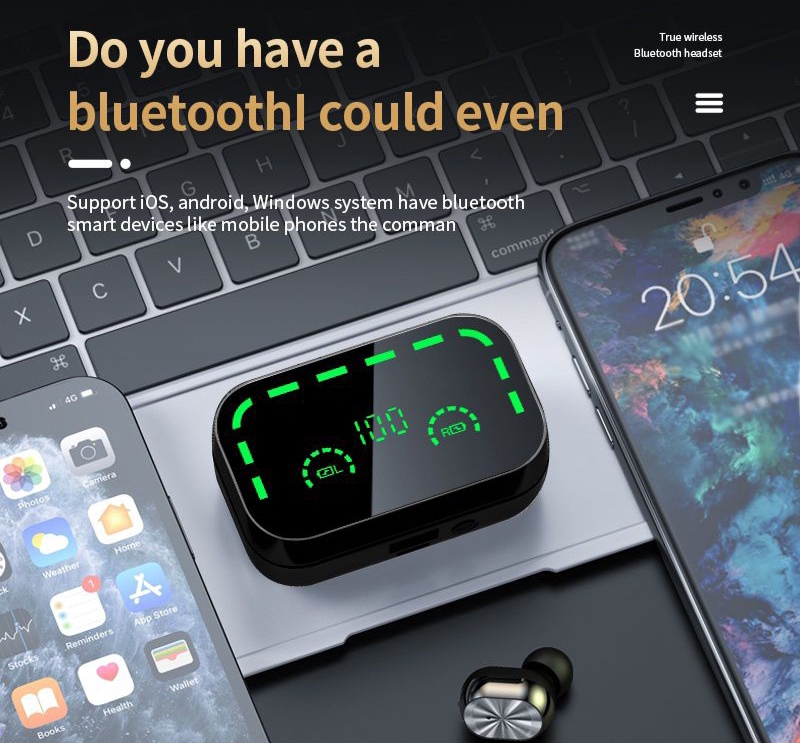 TAI NGHE BLUETOOTH YD05 MÀU ĐEN CHỐNG TIẾNG ỒN-JL