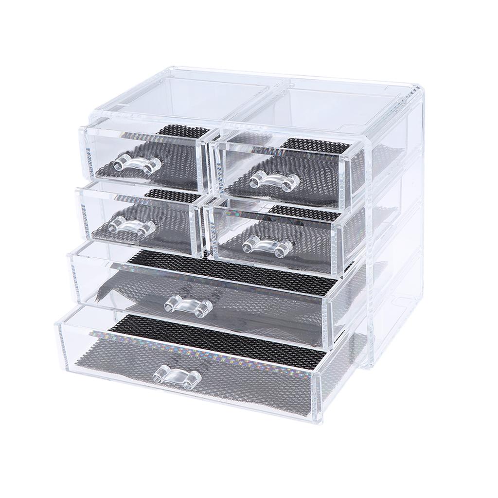Acrylic Makeup Drawer Organizer Jewelry Nail Art Tools Storage Display Case  6