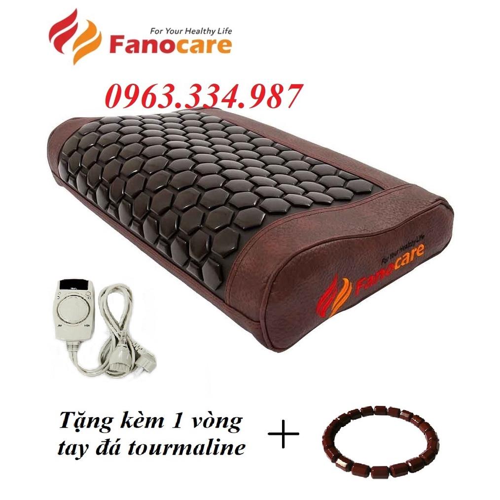 Gối đá nhiệt nóng tourmaline Fanocare giảm mỏi vai gáy (Tặng kèm 1 vòng tay đá tourmaline)